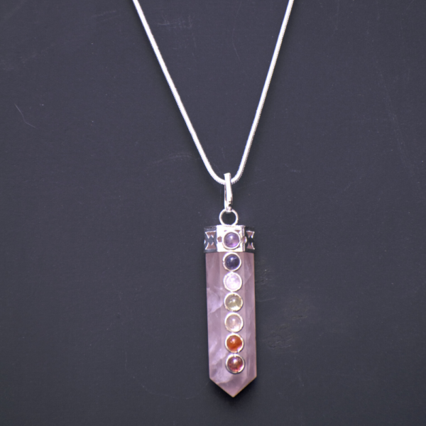 7 Chakra Pendant-Rose Quartz