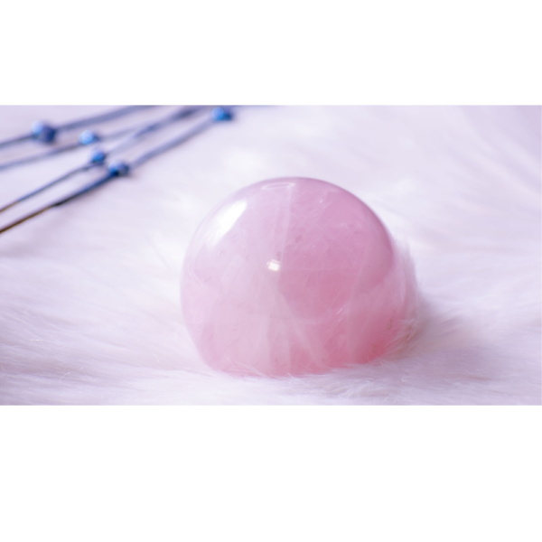 Rose quartz crystal ball