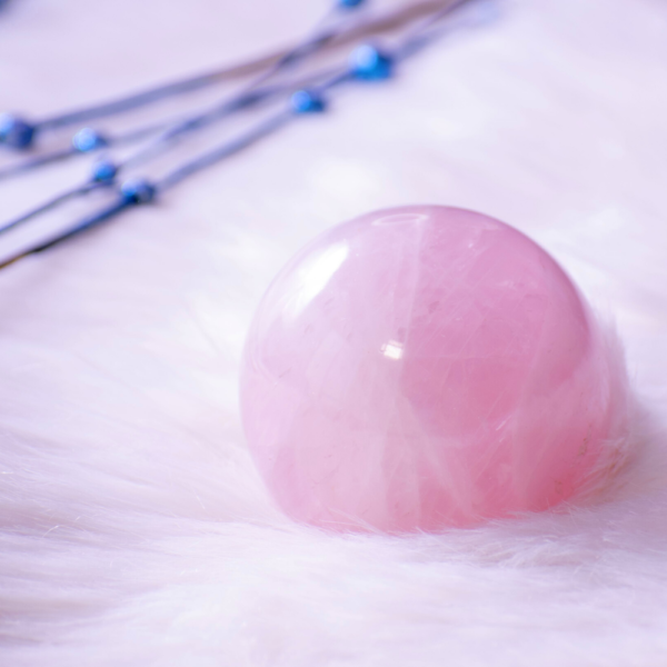 Rose quartz crystal ball