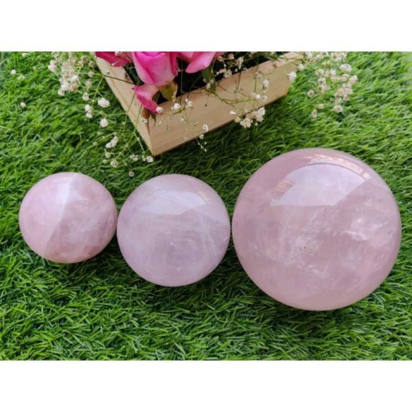 Rose quartz crystal ball