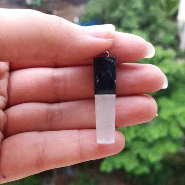 Black Tourmaline & Selenite Pendant