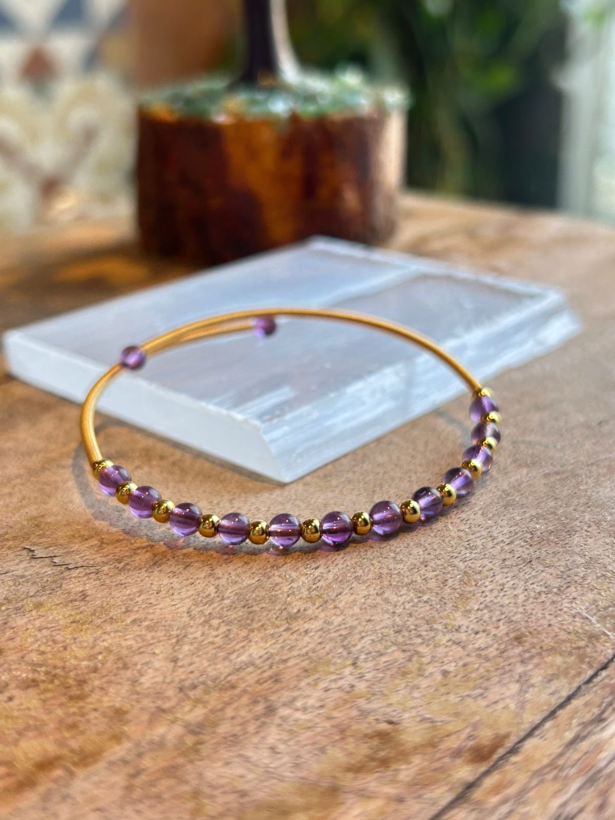 Copper Gemstone Bracelet - Amethyst - Image 3