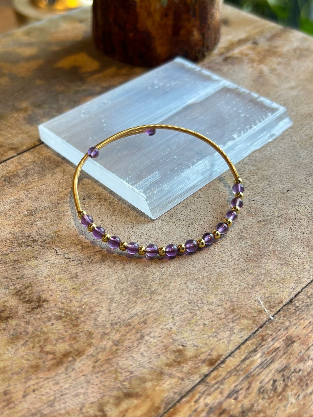 Copper Gemstone Bracelet - Amethyst - Image 4